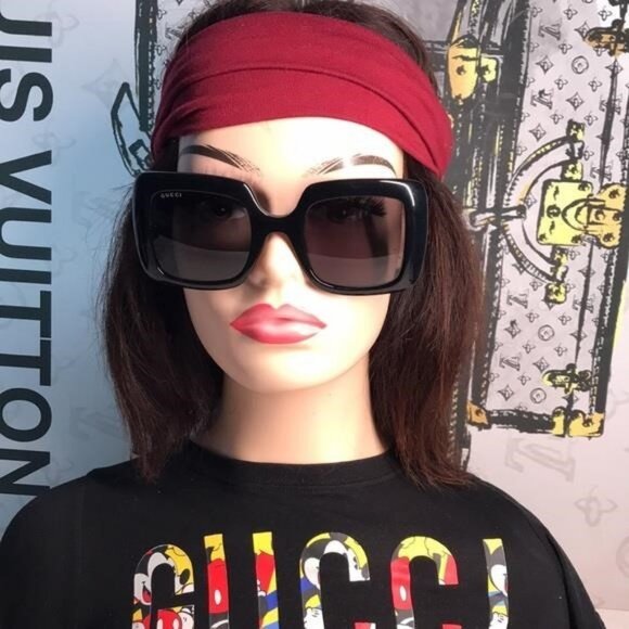 New Authentic ✨ Gucci GG0896S 001 – Oversized Black Square Sunglasses ✨ - Picture 7 of 13
